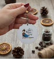 Kişiye Özel Best Teacher Ever Anahtarlık Öğretmenler Günü Hediyesi (Bej)