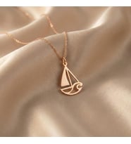 Minimalist Tekne Model Kolye 925K Gümüş (Gold)