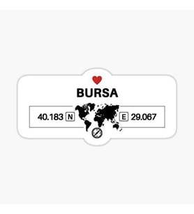Bursa 2 Gps Harita Sticker Oto Araba Yapıştırma 17CM yazı 42
