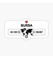Bursa 2 Gps Harita Sticker Oto Araba Yapıştırma 17CM yazı 42