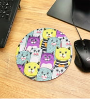 Sevimli Kedi Tasarımlı Oval Mouse Pad