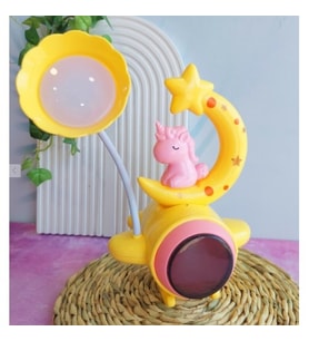 Çocuk Odası Ay ve Unicorn Desenli Gece Lambası
