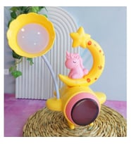 Çocuk Odası Ay ve Unicorn Desenli Gece Lambası
