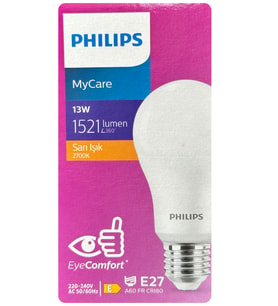 (1 Adet) Philips 13W Sarı Işık E27 Duylu (Kalın Duy) Led Ampul