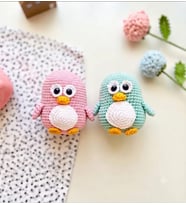 Amigurumi 2'li Penguen Organik Oyuncak
