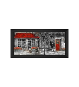 Manzara Temalı Kanvas Tablo 80 x 110 cm Siyah Çerçeve