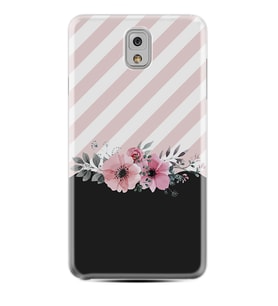 Samsung Note 3 4 5 8 9 20 Ultra 10 Lite Kılıf Desenli Silikon Strip Pink Flowers 1396