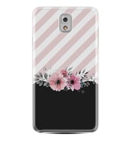Samsung Note 3 4 5 8 9 20 Ultra 10 Lite Kılıf Desenli Silikon Strip Pink Flowers 1396
