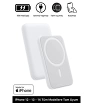 iPhone 12 13 14 15 Tam Uyumlu Magsafe Battery Pack Powerbank Kablosuz Wireless Batarya Şarj Aleti
