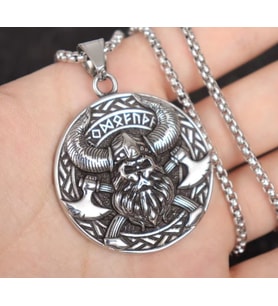 voyageaccessory Çift taraflı Kullanım Viking Kolye iskandinav Mitolojisi Tanrı Odin Kolye / Viking Pusula Kolye