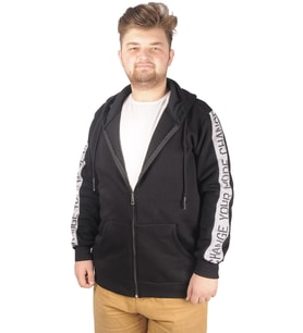 Mode XL Erkek Sweat Kapşonlu Pieced Arm 21515 Siyah