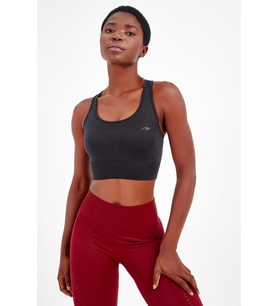 Maraton SlimFit Kadın Bisiklet Yaka Siyah Bra