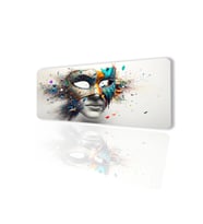 SonicTouch Karnaval Maske Kaymaz Taban Pürüzsüz Yüzey Gamer Oyuncu Gri Klavye Mouse Pad 32x70Cm