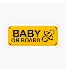 Arabada Bebek Var Sticker oto Yapıştırma Etiket 18cm MD20
