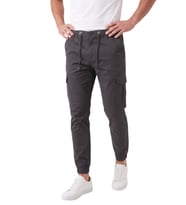 DeepSEA Erkek Slim Fit Likralı Siyah Kargo Cepli Jogger Pantolon – İpli Bel Lastikli Paça 2600589