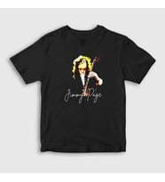 Presmono Unisex Çocuk Siyah Led Zeppelin Jimmy Page T-Shirt 371638tt