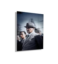 Temperli Gerçek Cam Tablo Takım Elbiseli Mustafa Kemal Atatürk