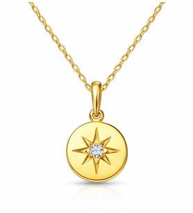 925 Ayar Gümüş Gold Minimal Yıldız Kadın Kolye