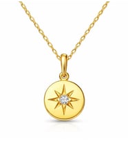 925 Ayar Gümüş Gold Minimal Yıldız Kadın Kolye