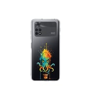 Poco M4 Pro ile uyumlu Splash ahtapot tasarımlı şeffaf silikon kılıf