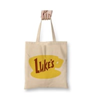 Gilmore Girls Lukes Bez Çanta Uzun Saplı Alışveriş Çantası Plaj Çantası (Beyaz)