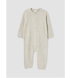 LCW baby Bej Bisiklet Yaka Erkek Bebek Triko Tulum
