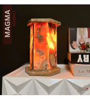 Magma Dekoratif Lamba – Ateşli Lav Efekti ile Eşsiz Altıgen Tasarım - Mükemel orijinal tasarım (Kırmızı)