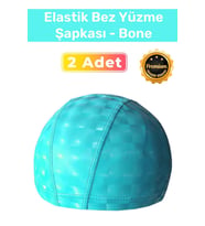 Özel Üretim Su Geçirmez Yüzücü Havuz Deniz Bonesi Elastik Bez Yüzme Şapkası 2'li Set