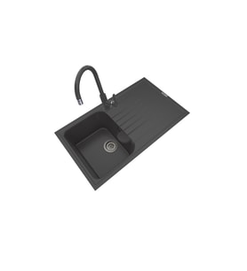 POLEX Cristalüx Granit Eviye P-02+Swan-3 Antrasit