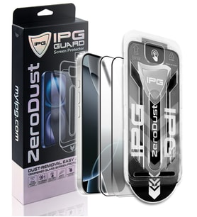 IPG Zero Dust, iPhone 16 Pro için Toz Önleyici Aplikatörlü Temperli Cam Koruma (2 Adet) (Şeffaf)