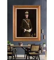 Altın Varaklı Çerçeveli Paspartulu Atatürk Tablo nh321 (Gold)