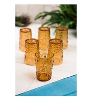 Akrilik Bal 6lı Kısa Bardak & Su Meşrubat Kahve Yanı Bardağı 400 ml ( Cam Değildir )