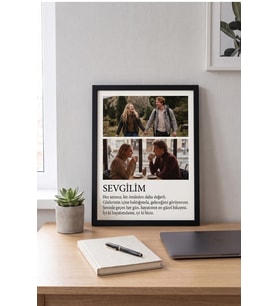 Kişiye Özel Sevgili Fotoğraf Çerçevesi Sevgilim İsim Baskılı Romantik Aşk Hediyesi Dekoratif Anı Tablosu Tasarımı