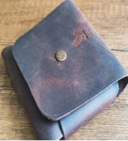 Sumerian Minimalist Crazy Deri Cüzdan Kare Kahverengi ( Anahtarlık Hediye)