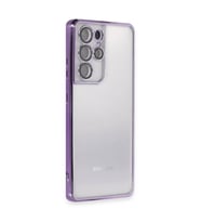 Samsung Galaxy S21 Ultra Kılıf Razer Lensli Silikon - Mor