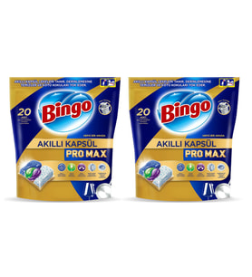 Bingo Akıllı Kapsul Pro Max Bulasık Makinesi Tableti 20 li 2 Adet 40 Kapsul