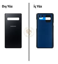 Samsung S10 Siyah Arka Kapak Arka Cam Batarya Kapağı Lazer Kesim Kapak Pil Kapağı Back Cover