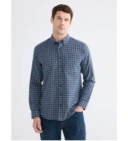 LCWAIKIKI Classic İndigo Regular Fit Ekose Erkek Gömlek