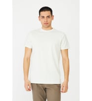 Ekru Basic Bisiklet Yaka Erkek T-Shirt