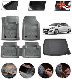 Hyundai i30 2012-2016 Uyumlu Paspas Araca Özel Bagaj Havuzu MBS Gri