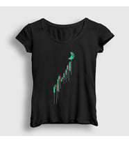 Presmono Kadın Siyah To The Moon Bitcoin T-Shirt 264488tt