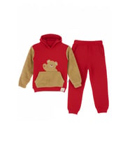 Erkek Çocuk Welsoft Kumaş 2'li Takım (Kapüşonlu Sweat+Polar Alt) 12377 MODANINO (Kırmızı)