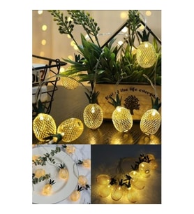 2m 10 Led 2 Kademeli Ananas Led Işık Pilli