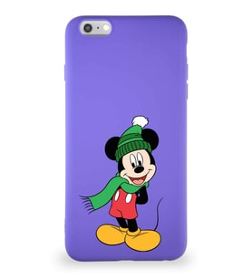 Apple iPhone 6S Plus Soft Premier Kapak Mickey Mouse-G Tasarımlı Silikon Kılıf - Mor (Şeffaf)