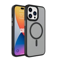 Apple iPhone 15 Pro Max Kılıf Mat Arka Yüzey Wireless Şarj Özellikli Zore Flet M-safe Kapak