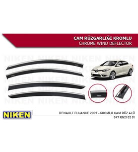 Renault Fluence Kromlu Cam Rüzgarlığı Niken 2009+ (Beyaz)
