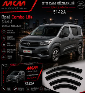 Opel Combo Life (2020>) 4'lü Mugen Cam Rüzgarlığı