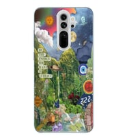 Redmi Note 8 Pro Uyumlu Doğa Kolaj Aesthetic Tasarımlı Şeffaf Telefon Kılıfı