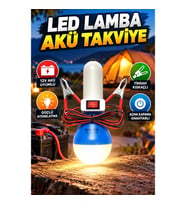 12V Timsah Kıskaçlı LED Kamp Lambası – Anahtarlı Akü Bağlantılı Acil Aydınlatma