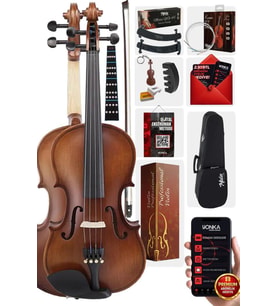 Midex LMA-544TYS 4/4 Profesyonel Keman 4/4 Tam Boy (Yastık Susturucu Yedek Tel Çanta Yay Reçine Metod)